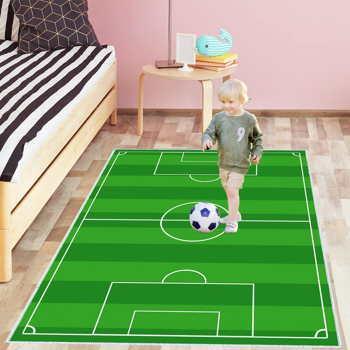 Tappeto Campo da Calcio per Bambini Tappetino Sportivo da Gioco