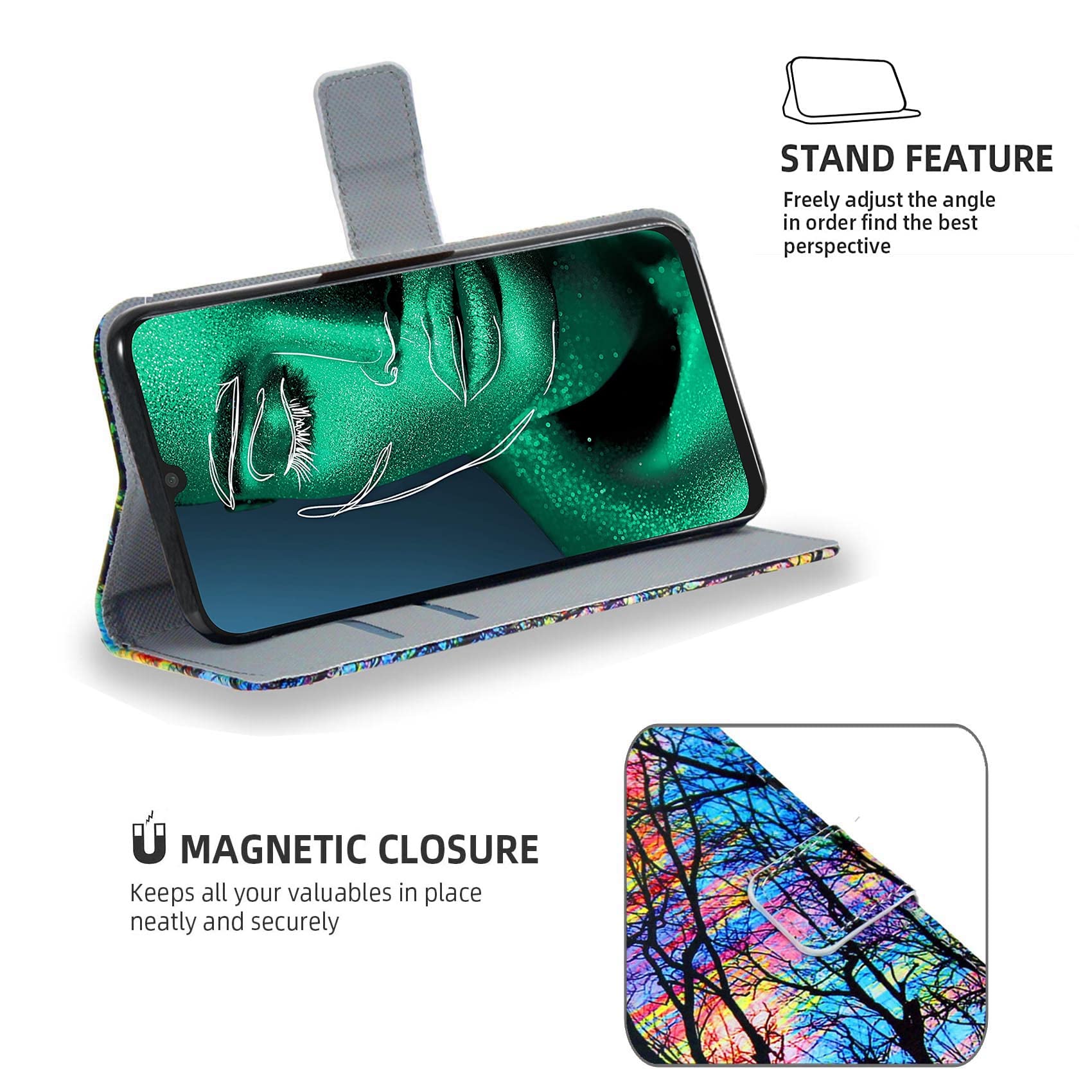 Custodia Cover compatibile con ZTE Blade L9,custodia a portafoglio in pelle con slot per schede,supporto per supporto e chiusura magnetica,Cover Custodia per ZTE Blade L9