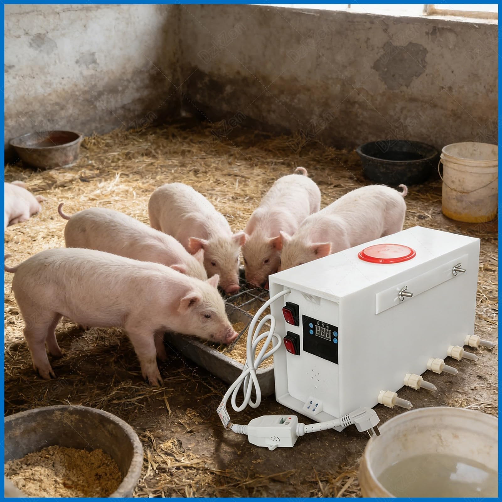 Alimentador De Leche For Lechones, Máquina Inteligente De Lactancia A Temperatura Constante, Estación De Alimentación con Agitación Automática, con Simulación De Sonido(8Nipples)