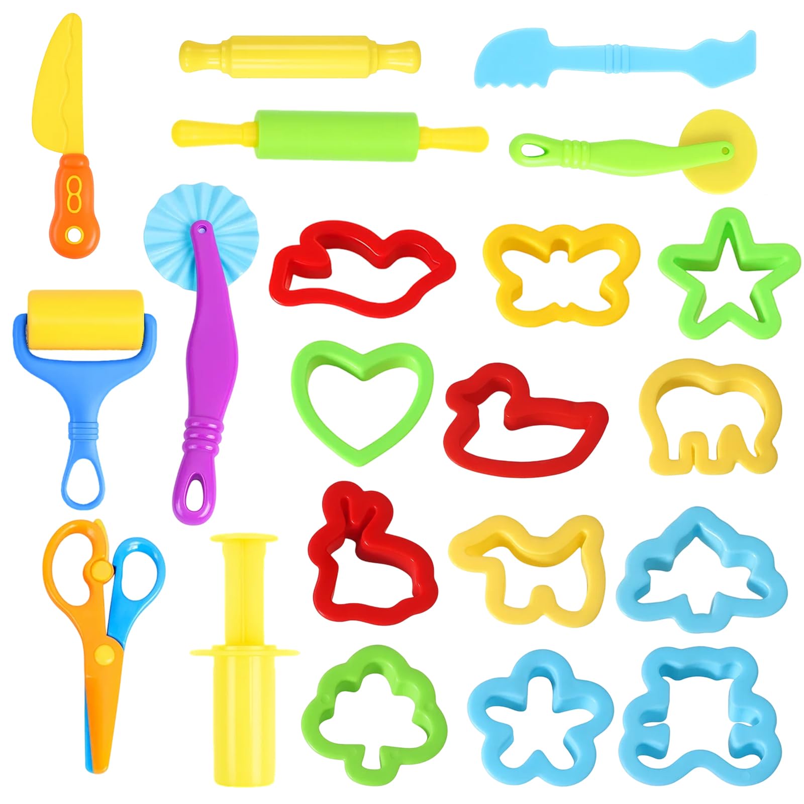 21 Piece Set Playdough Accessories, Play Doh Tools, Diy Clay Dough Shaping Tools, Plasticine Shaping Tools And Creative Shapes For Girls And Boys, Fun Educational Gifts For Art Activities（Random Color