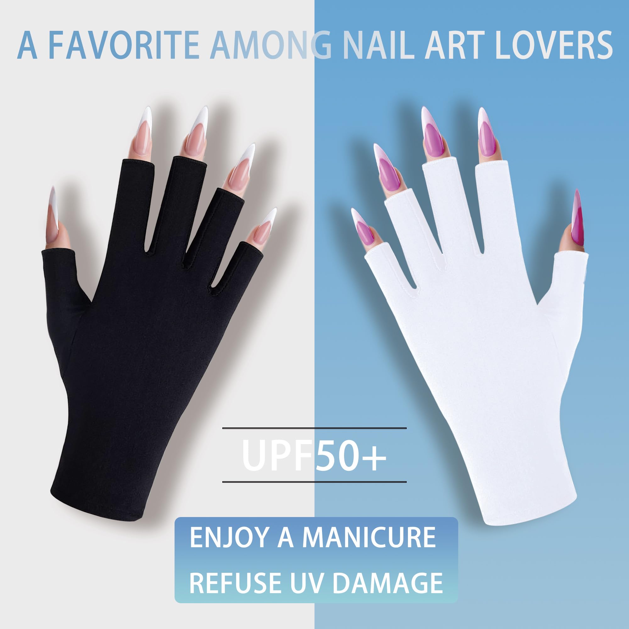 CGBOOM UV-Schutzhandschuhe Für Gel-Nagellampen – Fingerlos, LSF 50+, Schützt Hände Vor UV-Strahlen