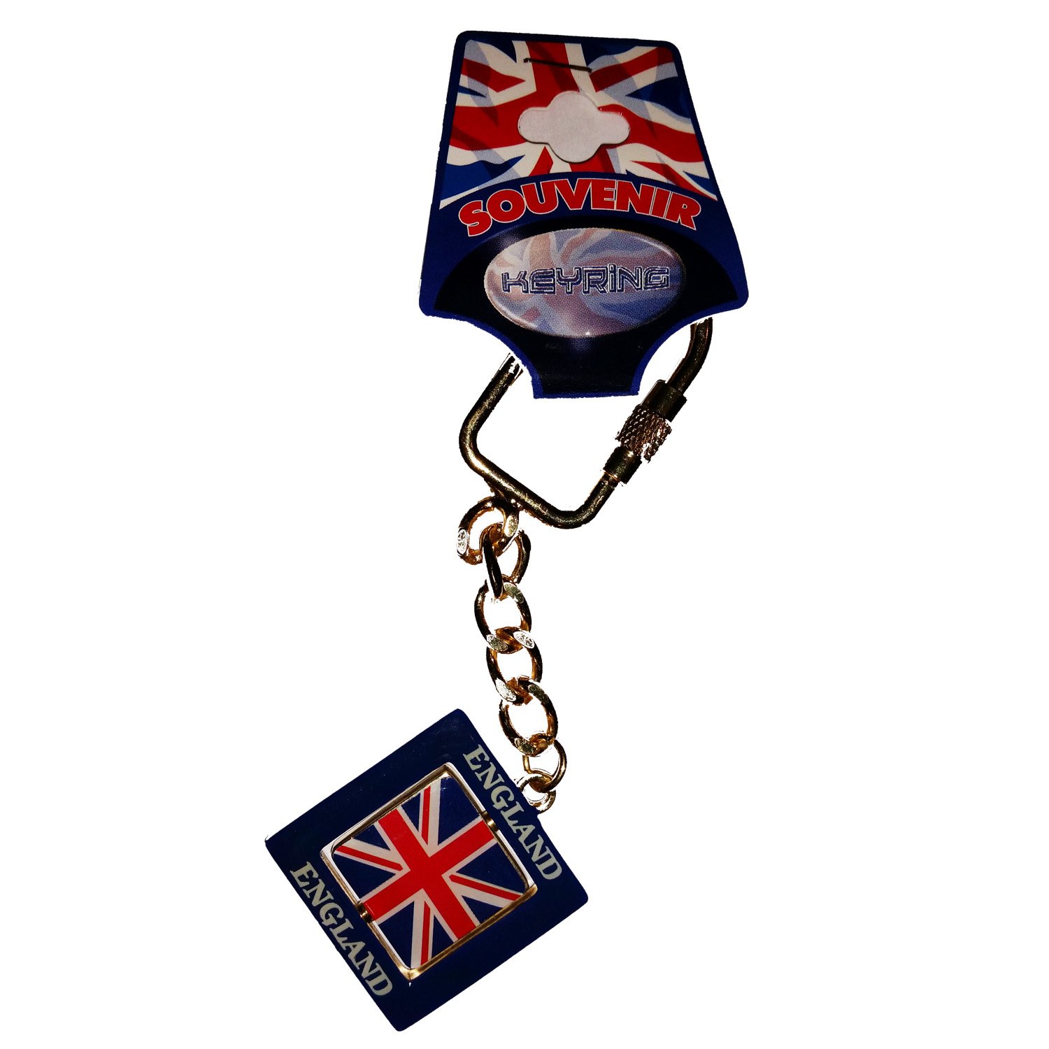 Kav Blue, Red, White My London Souvenirs Union Jack Metal Spinner London England Souvenir Keyring