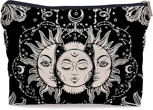 Ayxvt Tarot Evil Eye Girasol Hippie Serpiente Vintage Flores Floral Cosméticos Bolsa Decorativa Bolsa de Maquillaje para Mujer Bolsa con Cremallera