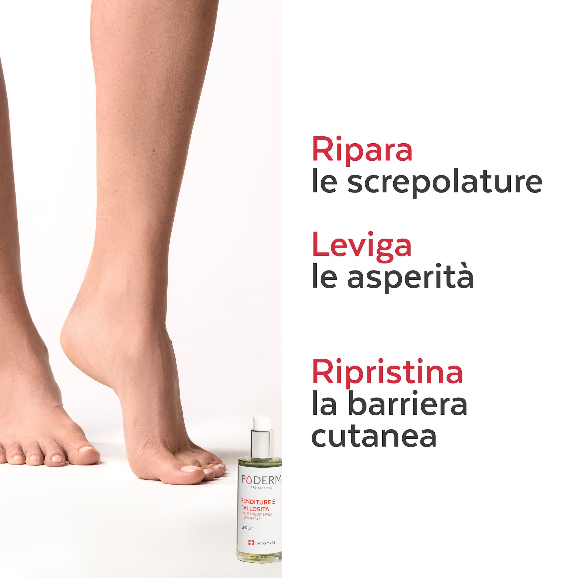 PODERM - FESSURE E CALLOSITÀ - Ripara e lenisce le fessure/Nutre e ammorbidisce le callosità - TRATTAMENTO INTENSIVO NOTTE 8H - Ingredienti 100% Naturali - Cura dei piedi - Swiss Made