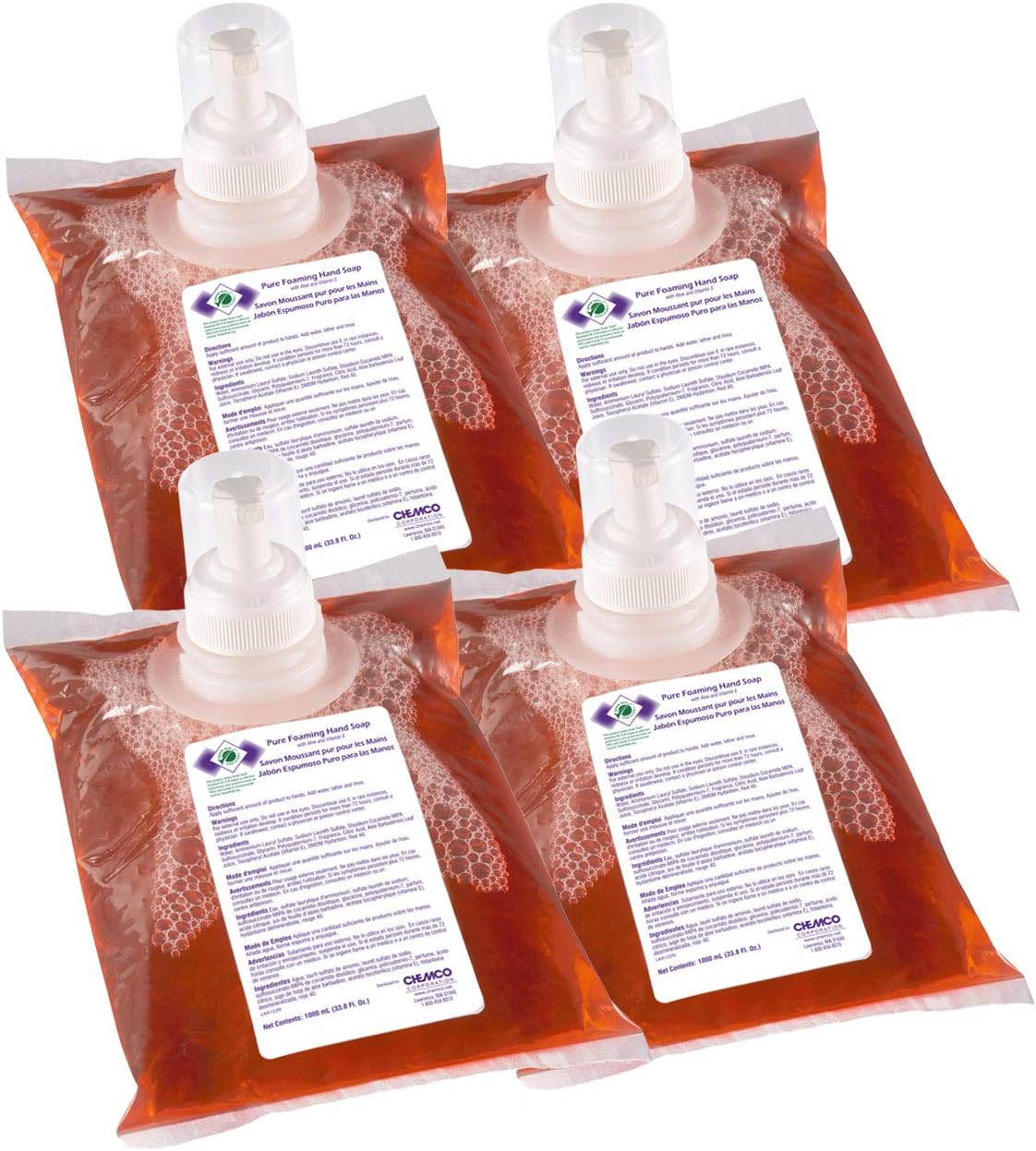 Chemco Pure Foaming Hand Soap (Case of 4-1000 mL Pouches)