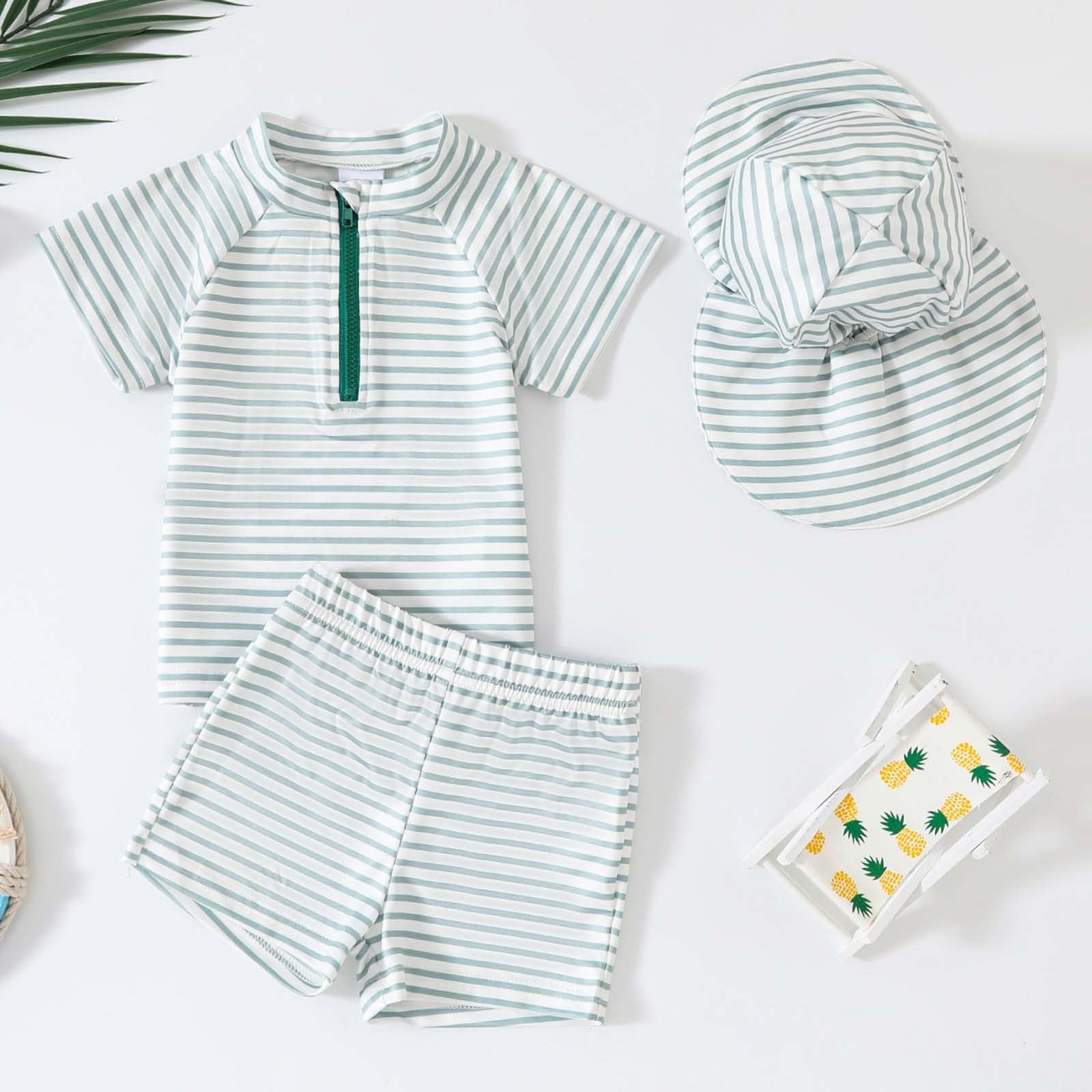 Maillot de bain 3 pièces pour tout-petits et bébés, manches longues, UPF 50+, design de dessin animé, maillot de bain mignon pour tout-petits, enfants, étudiants, avec