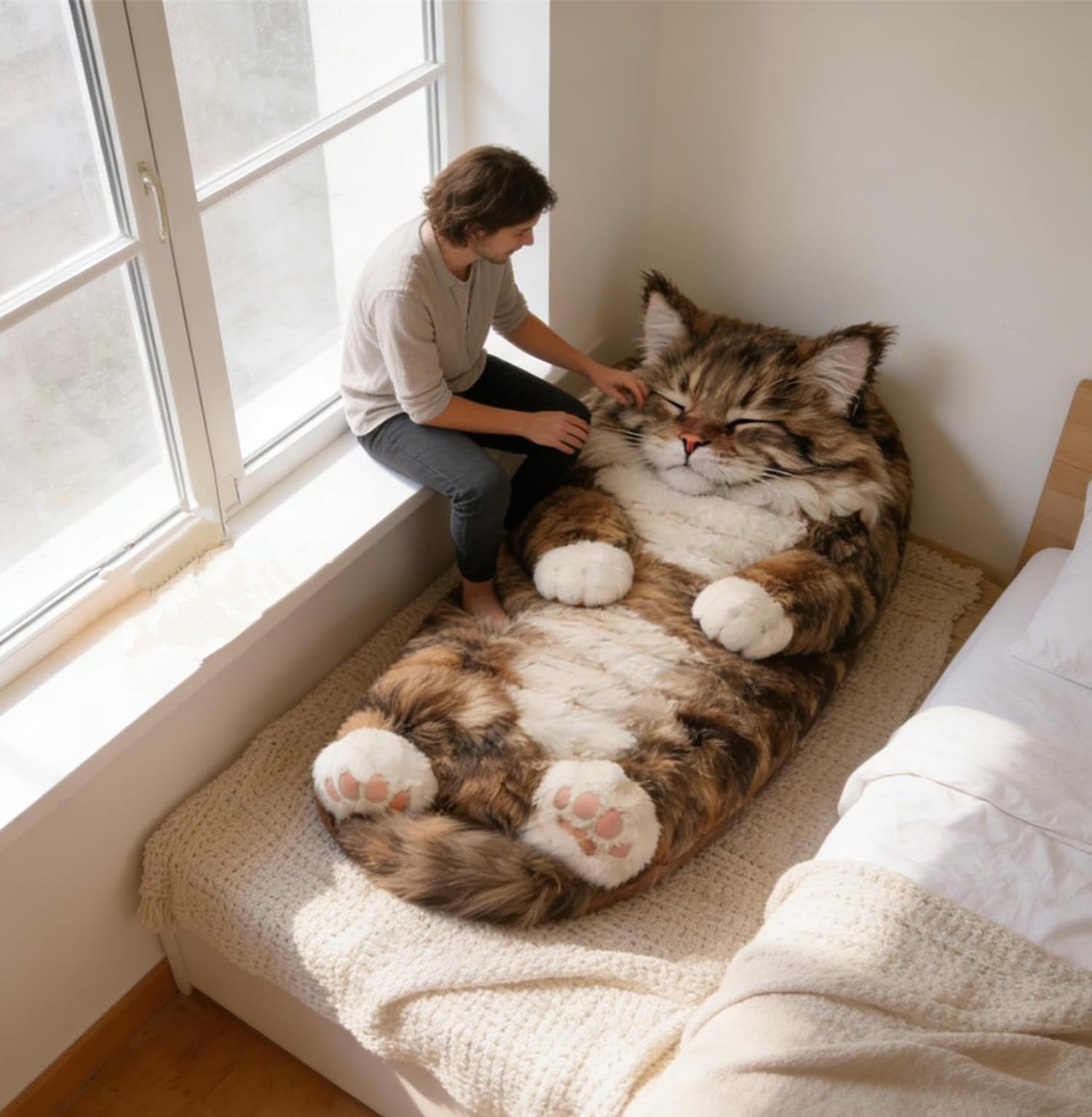 Katzenschlafsack Für Menschen, Waschbarer Katzen Schlafsack Erwachsene, Cat Sleeping Bag Für Camping, Reisen