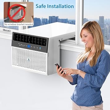 Zstar 6000BTU U- على شكل نافذة مكيف الهواء، نافذة ac وحدة U على شكل يبرد ما يصل إلى 250 sq. ft.، فتح نافذة المرونة، 6 وسائط، وضع النوم، فائقة الهدوء، كفاءة في استخدام الطاقة لغرفة النوم، غرفة، مكتب