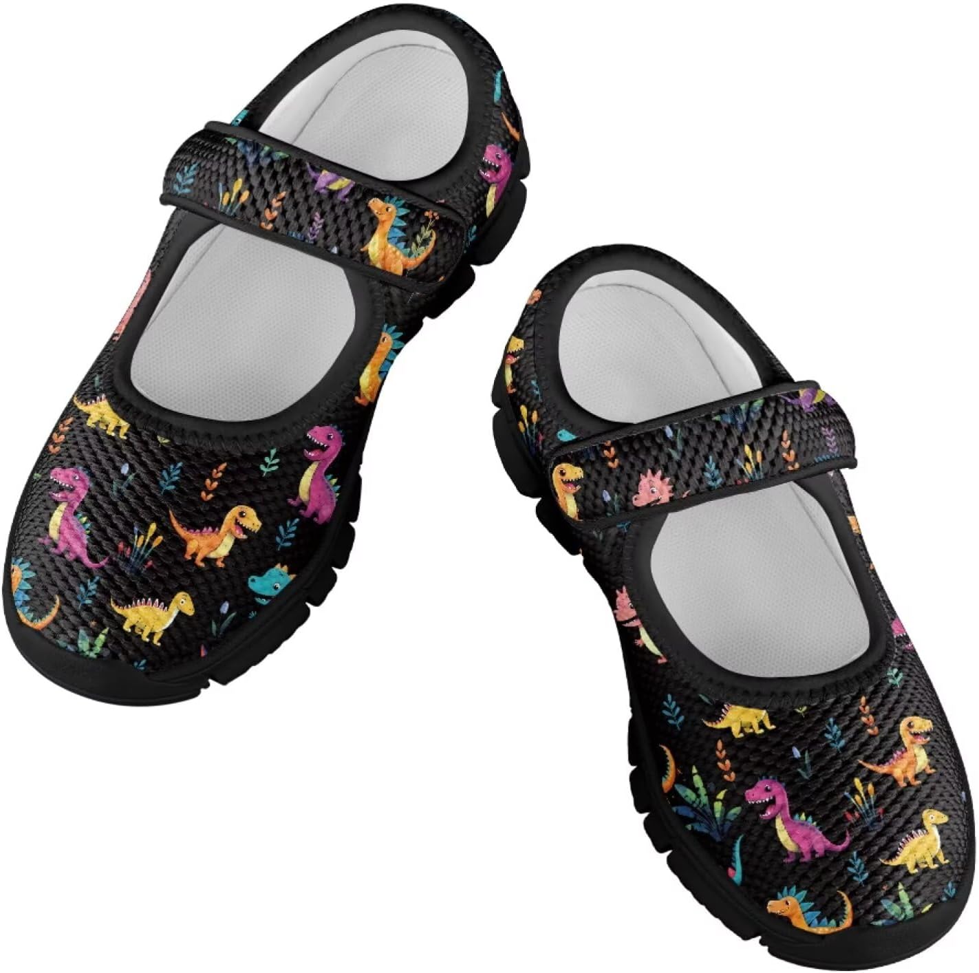 SYtrade Girls Round Toe Ankle Strap Mary Jane Shoes Black Sole