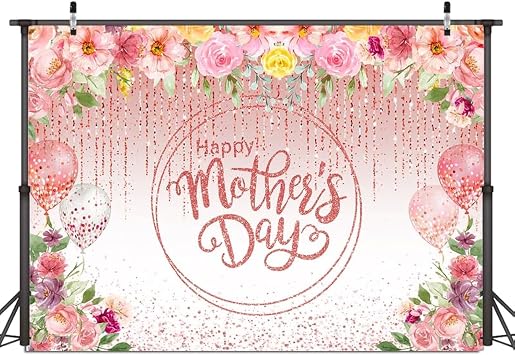 7x5FT Happy Mothers Day Backdrop Mothers Day Banner Photo Backdrop Mothers Day Party Decoration Banner D666
