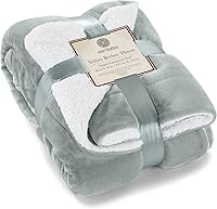 Vista 50 de Genteele Manta de Tiro Sherpa Súper Suave Reversible Ultra Lujosa de Felpa, 40 x 50 pulgadas, Negro/Gris
