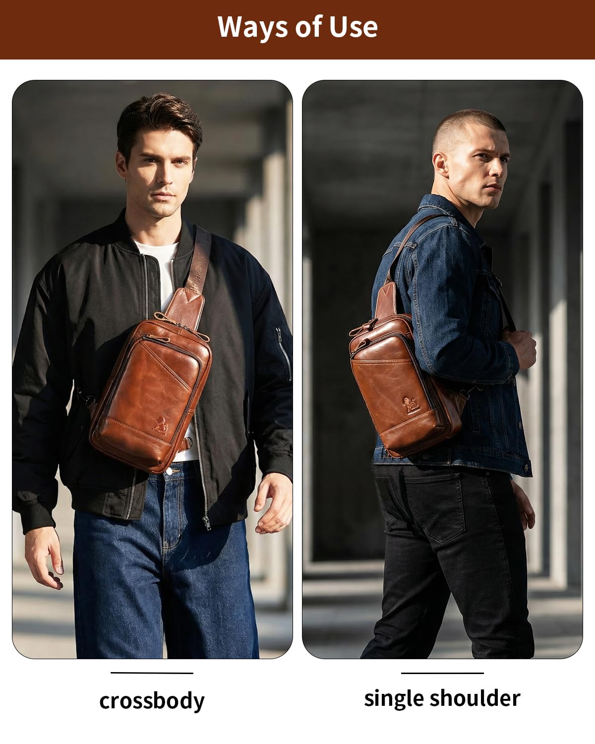 Herren Echtleder Brusttasche - Stilvoll & Praktisch Daily Essential