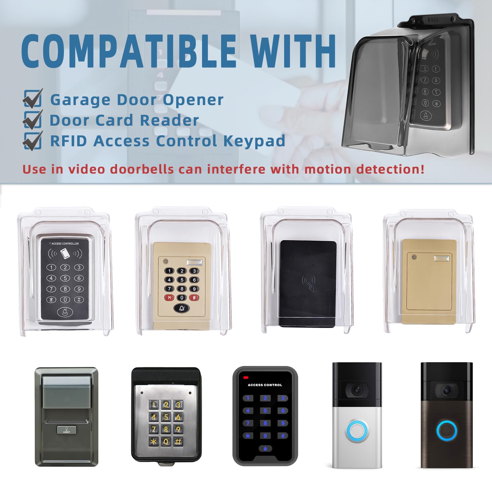 Protection contre la pluie pour sonnette de porte en plastique, protection contre l'éblouissement pour sonnette de porte, accessoires pour installations de contrôle d'accès et de surveillance(gris)