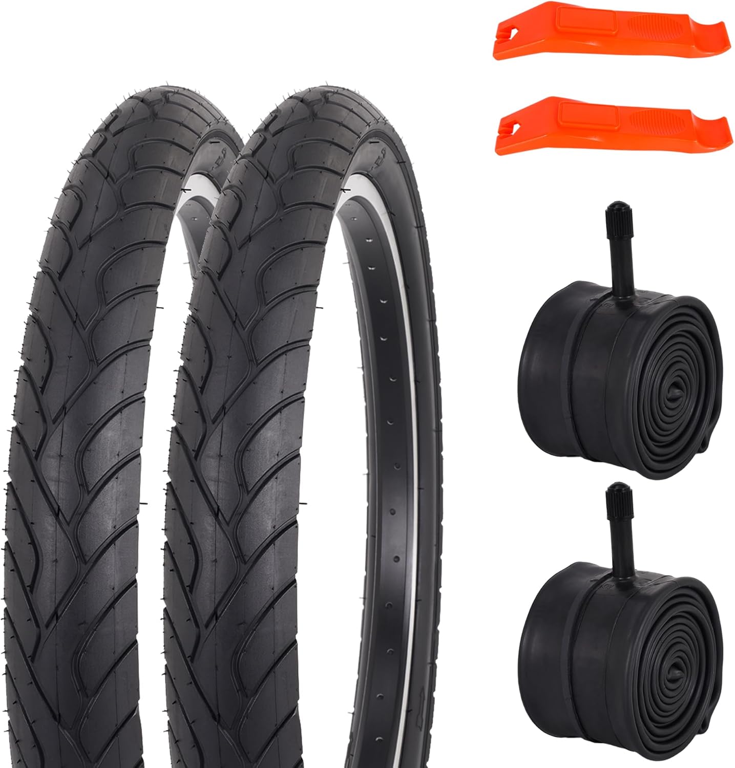 20" Bike Tires 20x2.4 Heavy Duty Folding Replacement Tires and Bike Tubes Schrader Valve with 2 Tire Levers Compatible with Road Bike 20x2.30 20x2.35 20x2.40 Bicycle Tires and Tube 2 Pack