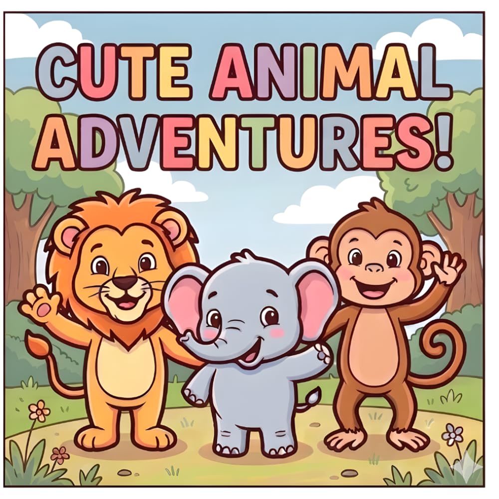 CUTE ANIMALS ADVENTURES!: A joyful coloring book for little artists.