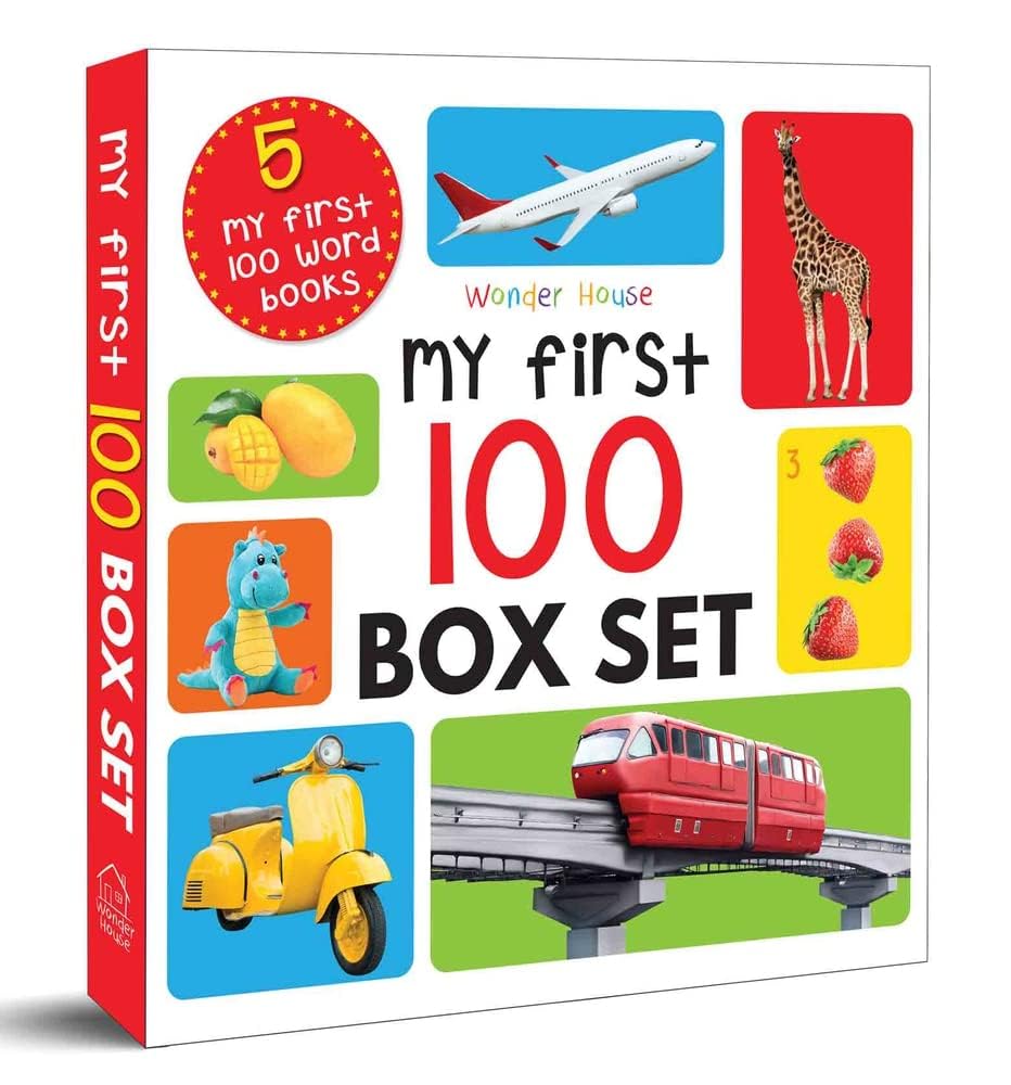 My First 100 Series Boxset- Pack of 5 Picture Books for Children (Animals, Words, Numbers, Food We Eat and Things That Move) Paperback – Picture Book, 1 January 2018