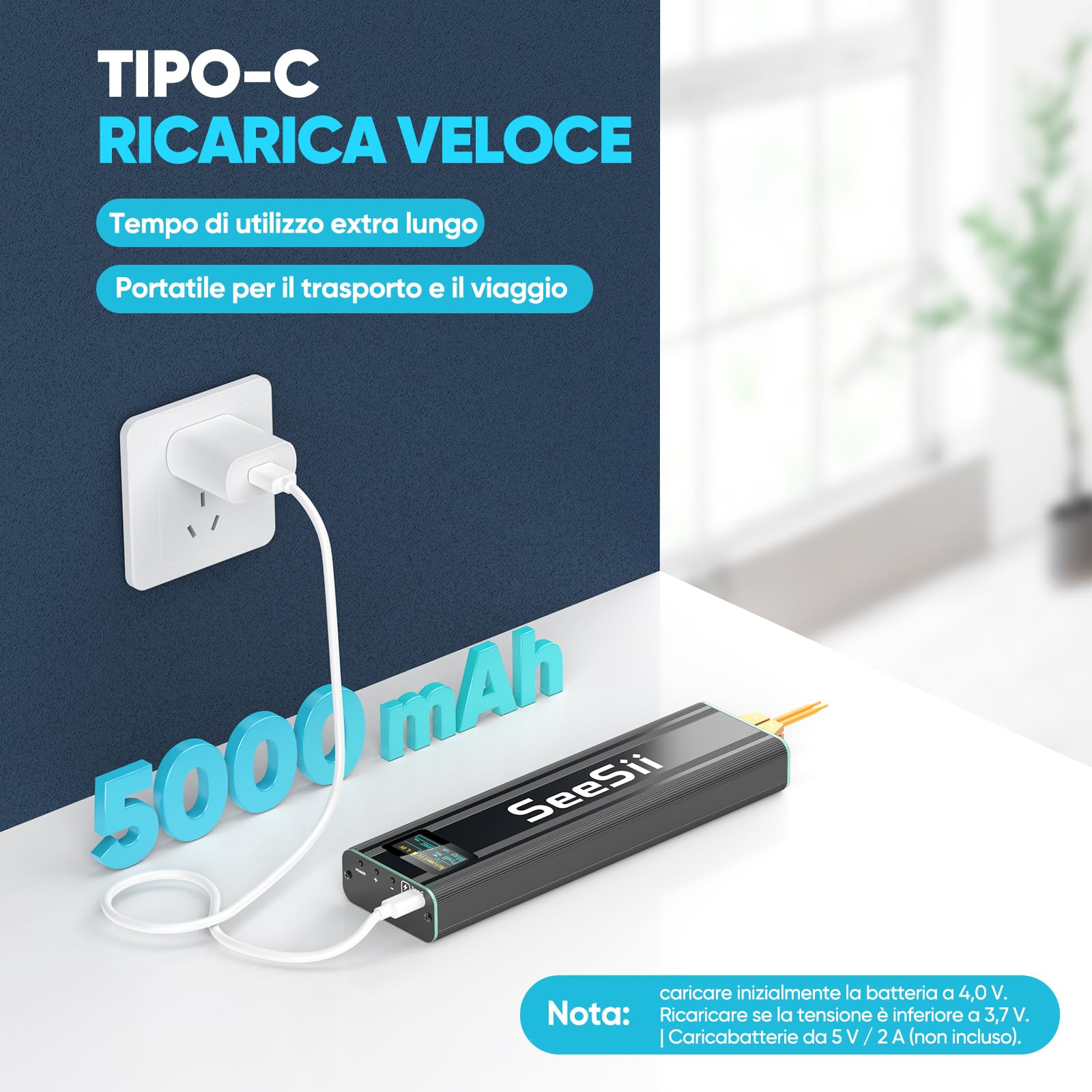 SEESII Saldatrice a Punti per Batterie - SE-209 Mini Saldatore a Punti Portatile Aggiornato 80 Marce con Batteria 5,0 Ah, Spot Welder per Lamiere di Nichel 0,1-0,2 mm, Ferro, Acciaio Inossidabile