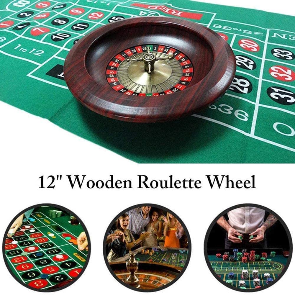 Juego De Ruedas De Ruleta De Madera De 12 ", Rodamientos De Precisión De Grado Casino, Juegos De Mesa De Ocio con Tocadiscos For La Noche De Juegos En Casa O Una Fiesta En El Club