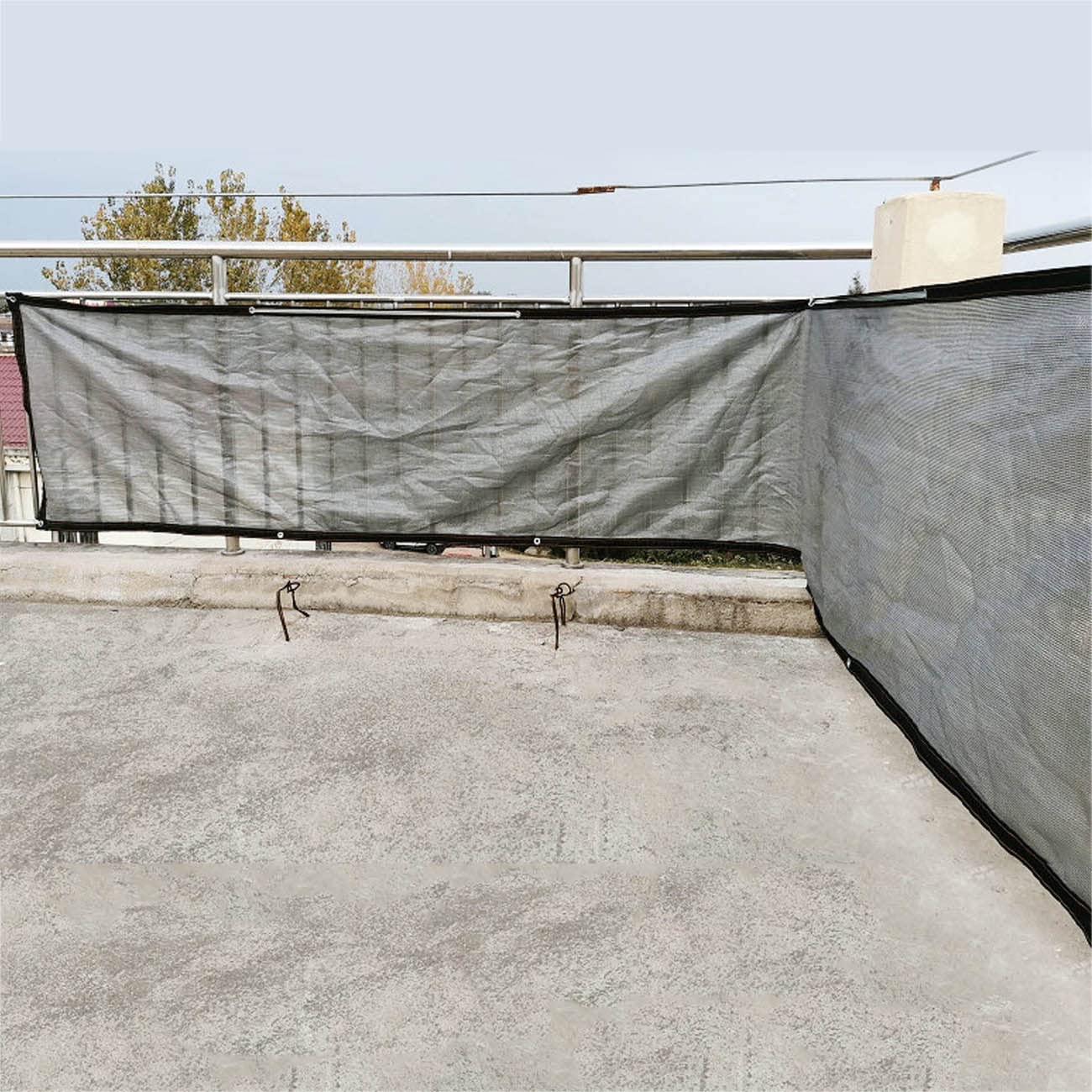 Siatka ogrodowa, 90% ochrona przed promieniowaniem UV, na balkon, do szklarni i patio, bezpieczna ochrona roślin, trwała, szara osłona przeciwsłoneczna, 4 x 8 m