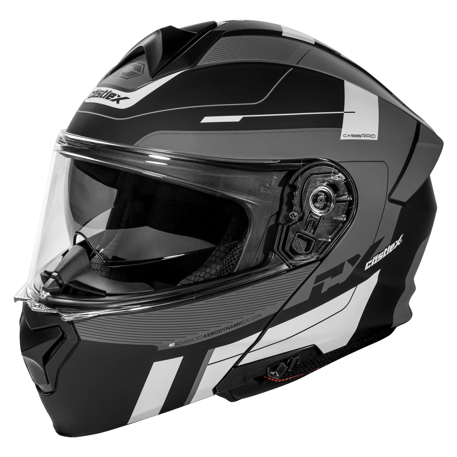 Castle X CX935 Raid Modular Helmet in Matte Charcoal/Silver, Size XXXXX-Large