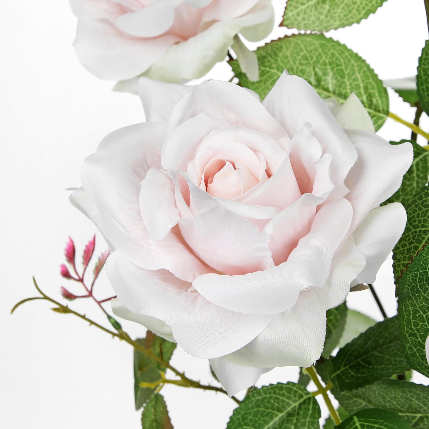 Hollyone Pink Fake Roses Artificial Flowers in Pot 23.6" Small Roses Tree Indoor Outdoor Faux Plants & Flowers Rose Silk Flowers Potted Plant Artificial Rose Floral Arrangement Desk Home Decor - Image 3