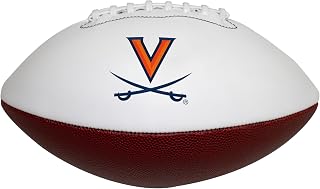 Logo Brands NCAA Official Size Autograph Football -Smooth White Panel for Nil Signatures, Display, or Nil Collecting NCAA Fan Memorabilia