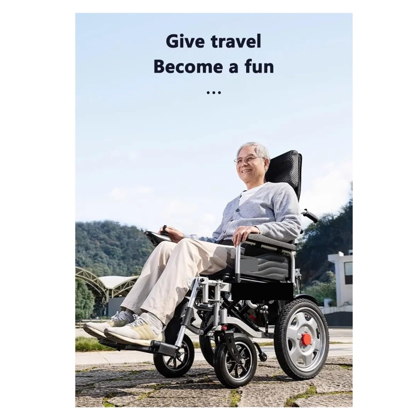 Sedia A Rotelle Elettrica Scooter For Mobilità A Quattro Ruote Pieghevole Completamente Automatico Intelligente For Anziani For Disabili Mobilità Confortevole Fluida(Rose Red)