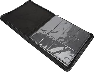 12 Zip Trading Pocket Card Binder, 20 Pages Side Loading Pocket Card Album Hold Up to 480 Cards, Collector Card Album, Waterproof Card Collection Holder for Standard Size Card