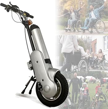 Electric Wheelchair Pull Device,Wheelchair Drive Head,Electric Handcycle Wheelchair Attachment,for People Who Cannot WalkSilver,Bothsides