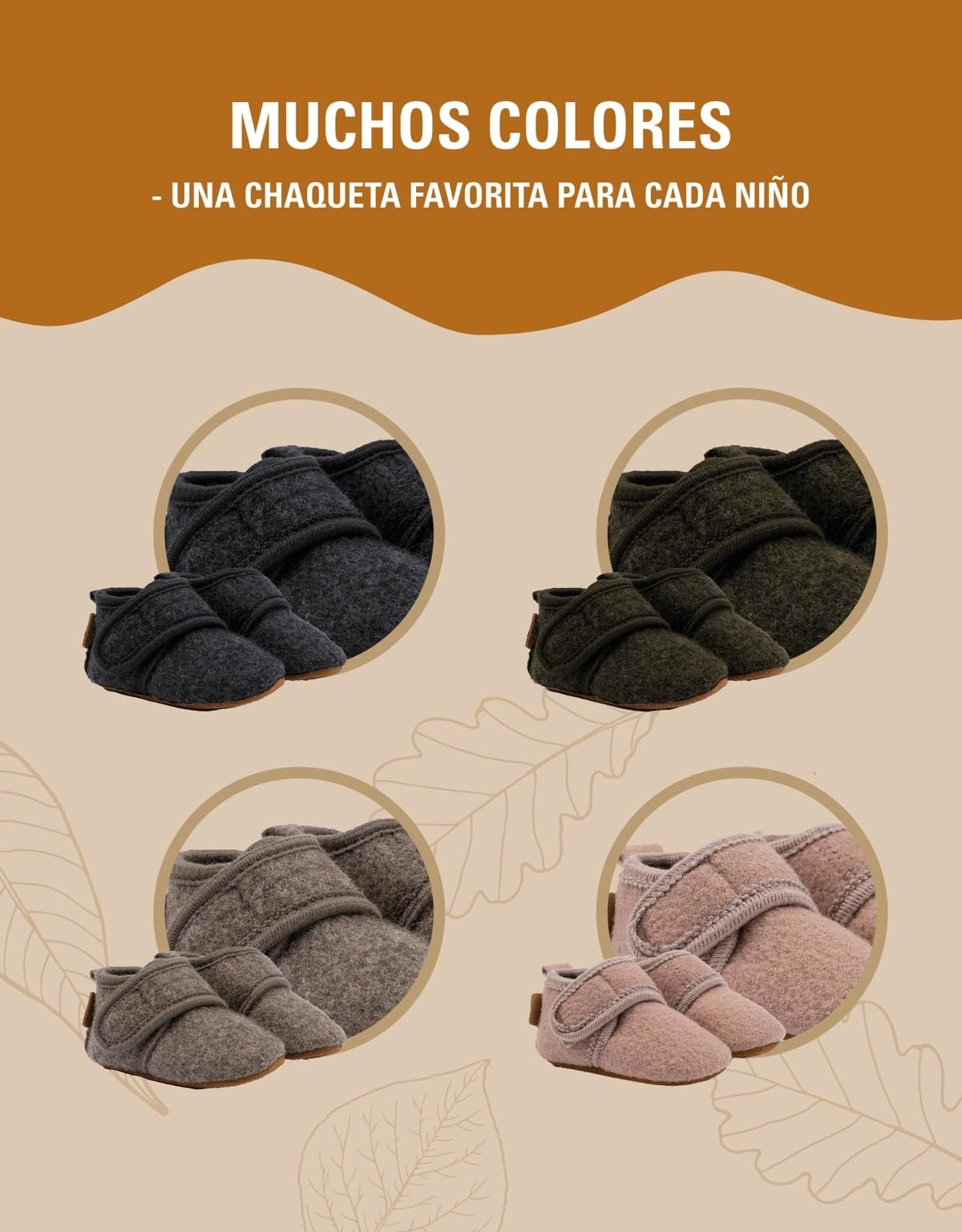 Mikk-line Zapatillas para gatear para bebé y lana, suaves y con suela de piel antideslizante, para niños y niñas, 100% lana, ideales para 0-48 meses