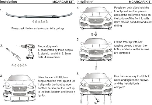 Miniatura 7 de MCARCAR KIT Borde de parachoques delantero compatible con Volkswagen VW Golf 7 MK7 GTI Hatchback 2014-2018 Add-on Factory Outlet Fibra de Carbono CF