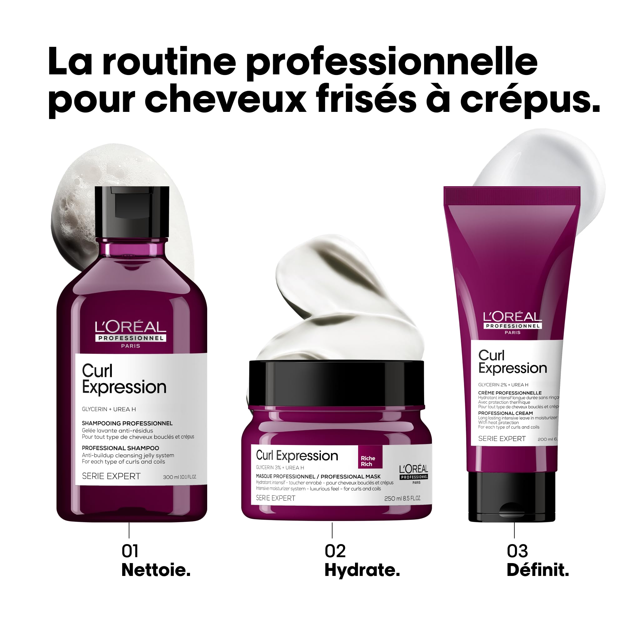 L'OREAL PROFESSIONNEL - Gelée Lavante Anti-Résidus Curl Expression - Shampoing Cheveux Bouclés & Frisés - Nettoie & Purifie - Hydratation & Légèreté - Glycérine Végétale & Urée - Sans Sulfate - 500 ml
