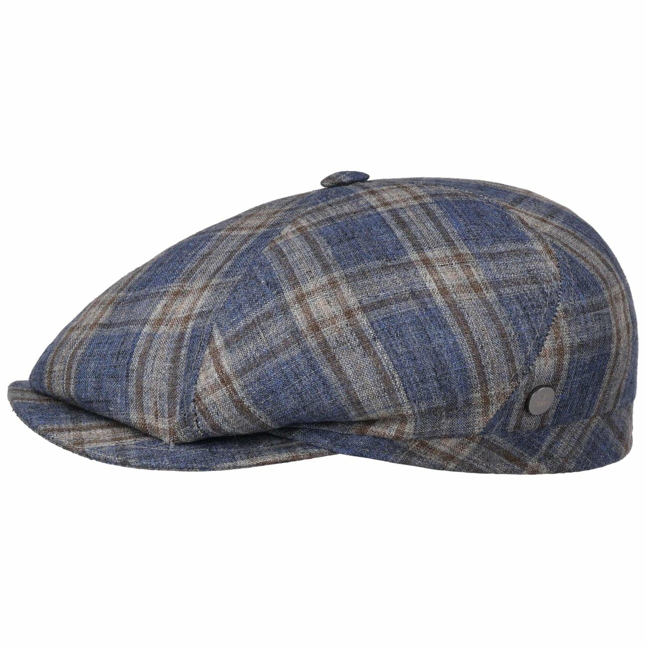 LIERYS Calberton Flatcap czapka z daszkiem, wzór karo, wyprodukowano we Włoszech, męska, wiosna lato