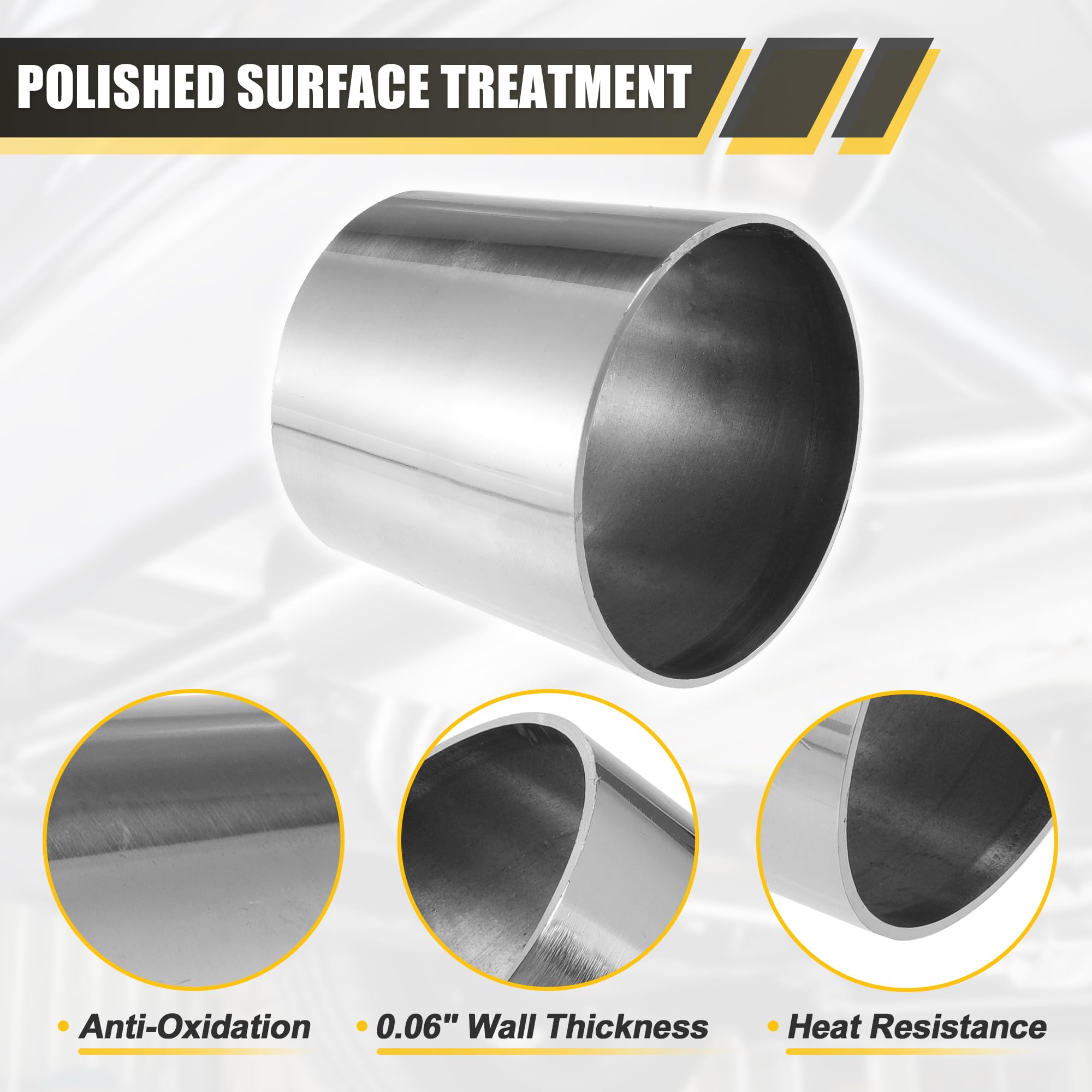 X AUTOHAUX - Tubo de codo de acero inoxidable 304, reductor concéntrico de 2.5 pulgadas de diámetro exterior a 3 pulgadas de diámetro exterior 1 unidad