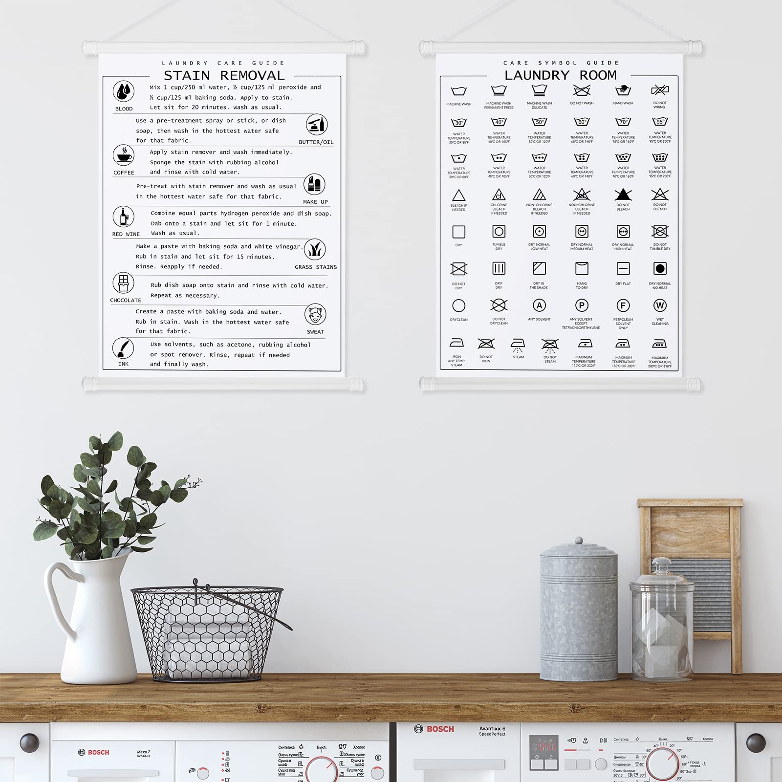 Buy 2 Pieces Laundry Room Decor Laundry Symbols Wall Art Laundry
