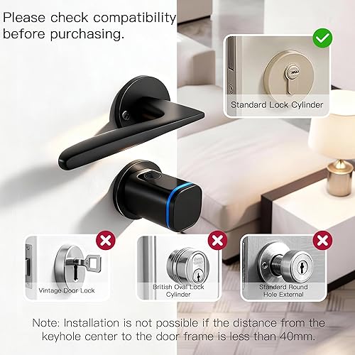 Miniatura 8 de Cerraduras de puerta inteligentes Huella dactilar IC Tarjeta clave Aplicación de teléfono celular Cerraduras electrónicas inteligentes para el hogar