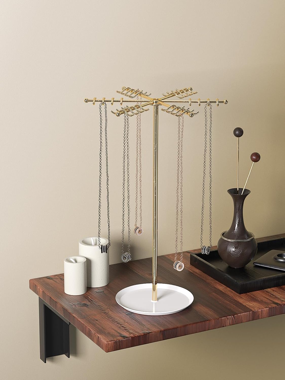 Necklace Holder Organizer,Jewelry Chains Display Stand for Vendors Selling,Jewelry Tree for Girls (Gold)