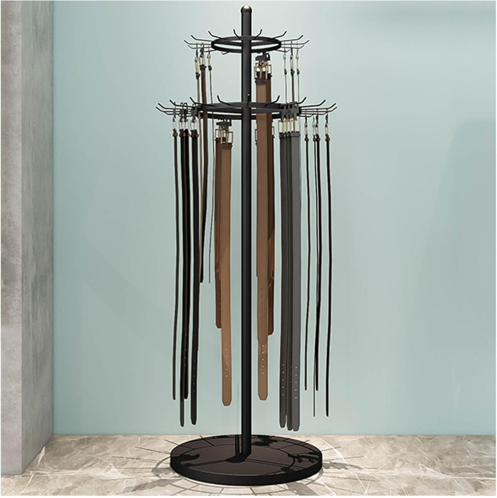 Organisateur de perches pour ceintures et support d'exposition de dressing ou commerce