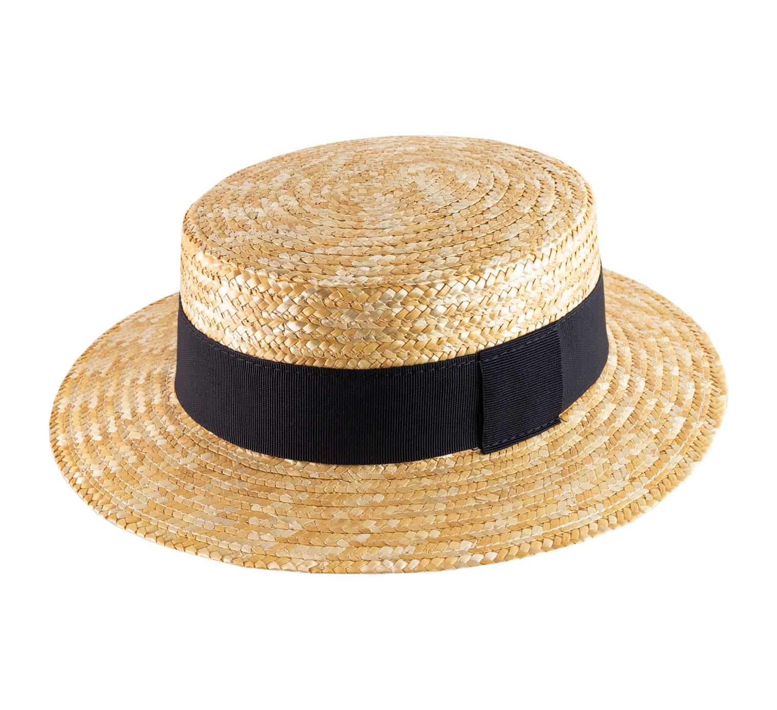 Chapeau canotier Paille Paille Finement tressée Homme ou Femme Guinguette - Taille 61 cm - 117-marine