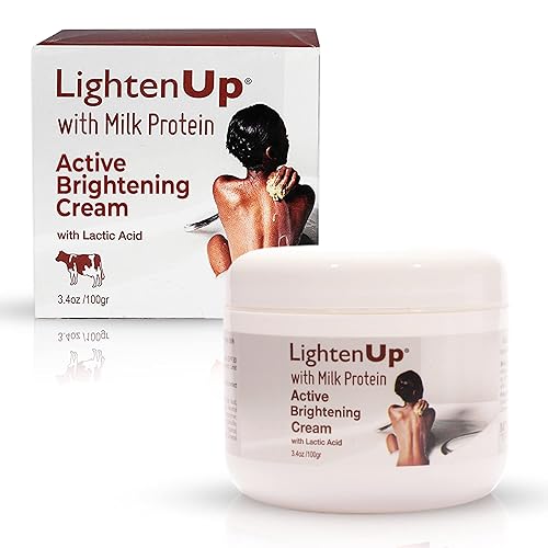 OMIC Lighten-Up, Crema de ácido láctico, 3.4 fl oz 3.4 fl oz, crema iluminadora de la piel para cuerpo, rodillas, axilas, axilas, partes íntimas,