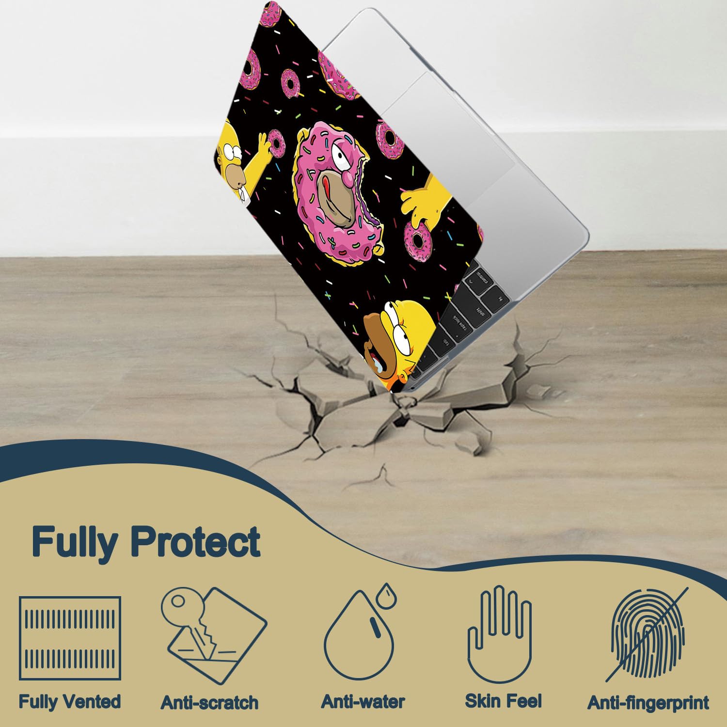 Hard Shell Case For New MacBook Air 13.6 Inch M2 (2022, Model A2681) - Dolphin Design, Matte Finish - View #5