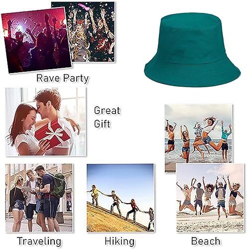 Miniatura 6 de Sombrero de pescador de color sólido, gorra de pescador simple plegable reversible para mujeres y hombres