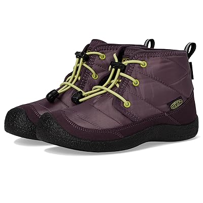KEEN Kids Howser 2 Quilted Mid Height Waterproof Comfy Durable (Little Kid/Big Kid) Kids Shoes Plum Perfect/Daiquiri Green