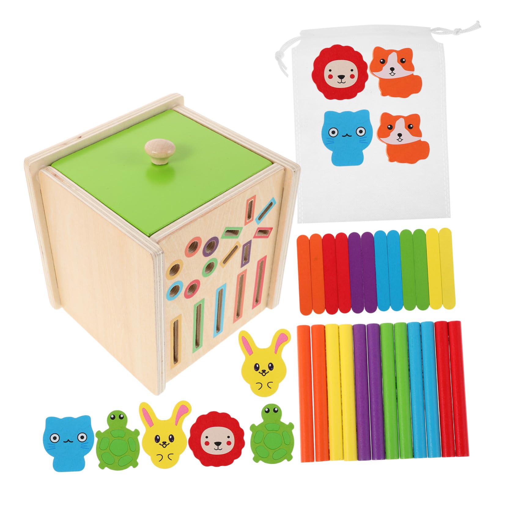 BESPORTBLE Montessori de Clasificación de Colores y para Años Puzzle Educativo de Madera para Reconocimiento de y Colores Juguete Didáctico Infantil