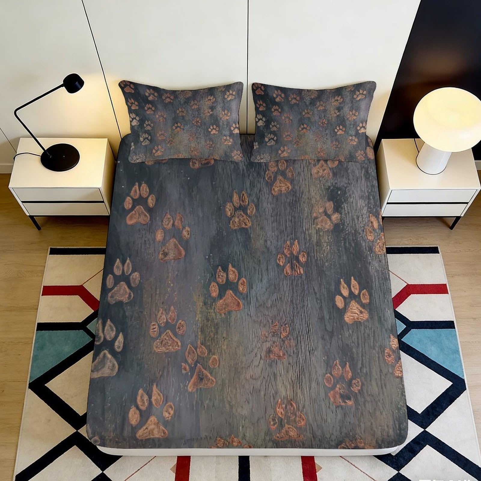 3D Printed Dartboard Pattern Fitted Sheet Microfiber Deep Pocket Bedroom Non-Slip Elastic Hem Dart Mattress Fitted Cover Washable 120x200x25cm