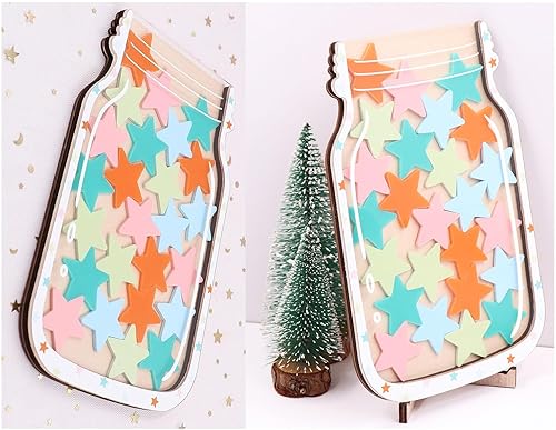 Miniatura 4 de Tarro de recompensa personalizado, tarro de recompensa magnético con estrellas para el aula, herramientas de gestión del comportamiento en el aula,