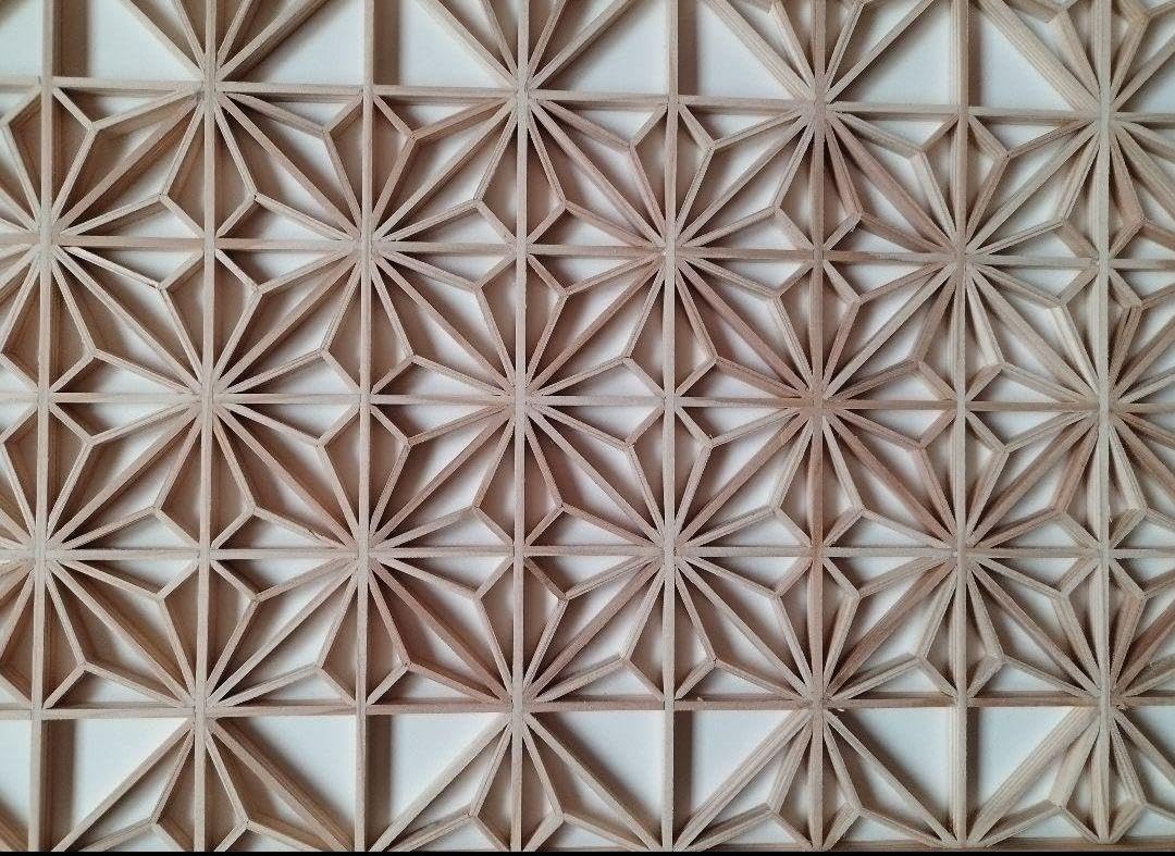 101 麻の葉組子2枚一組木製額縁