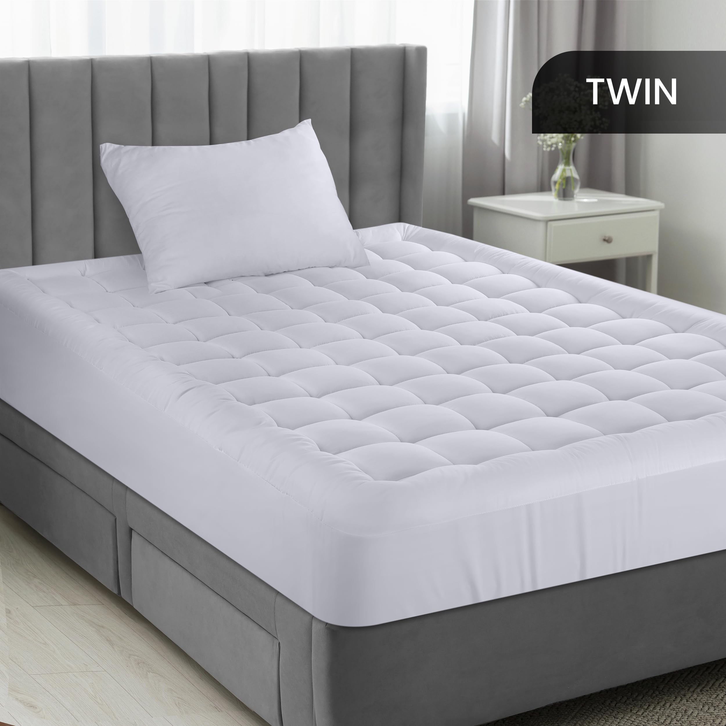 Premium Mattress Pad - Micro Plush Ultra Soft and Overfilled Mattress Topper - By Utopia Bedding (Single) - Image 2