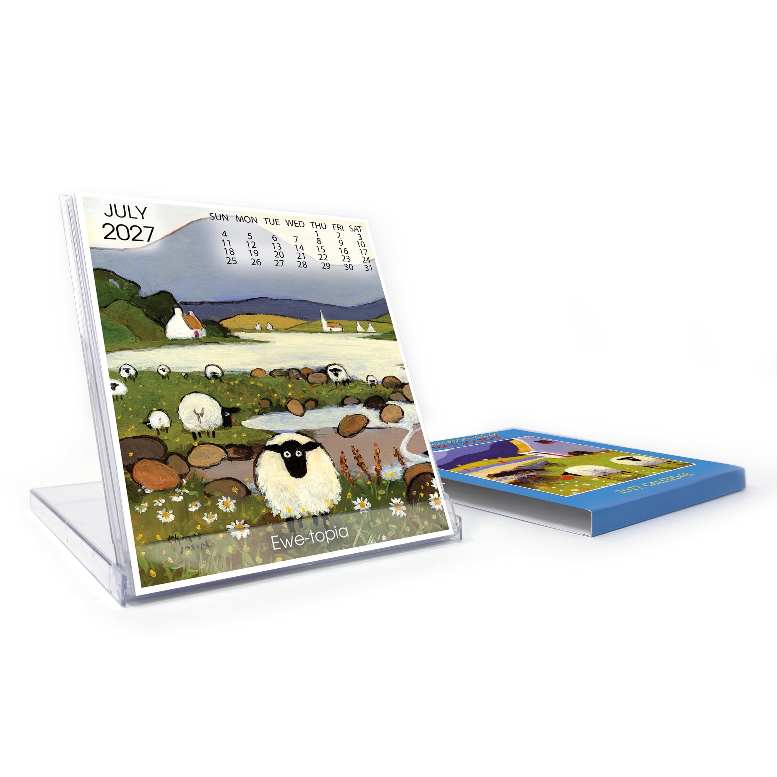 2027 Desktop Calendar – Thomas Joseph – Funny Sheep, Cows & Farm Animal Desk Calendar with Stand