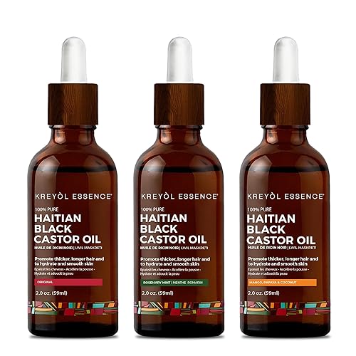 KREYÒL ESSENCE Trío de crecimiento del cabello con aceite de ricino negro haitiano